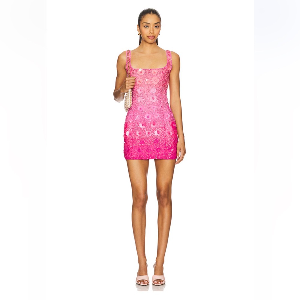 Lover and Friends — Biarritz Sequin Mini Dress in Pink Sunset Multi